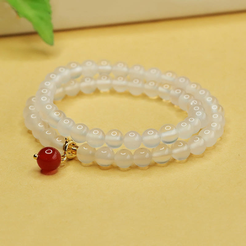 Chalcedony Red Agate Harmony Bracelet for Women 6mm & 8mm