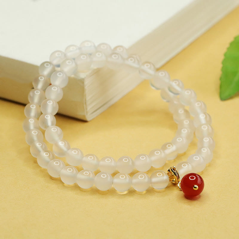 Chalcedony Red Agate Harmony Bracelet for Women 6mm & 8mm