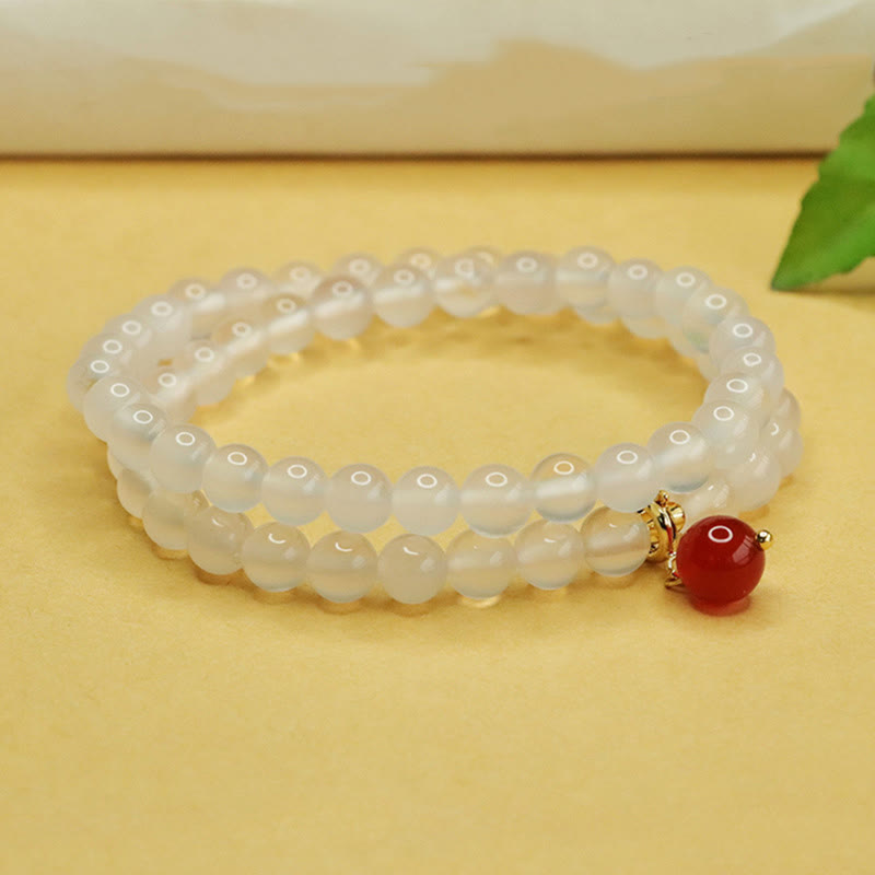 Chalcedony Red Agate Harmony Bracelet for Women 6mm & 8mm