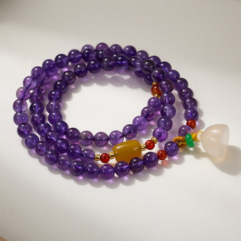 Amethyst Beads Multi-Layer Balance Bracelet for Women