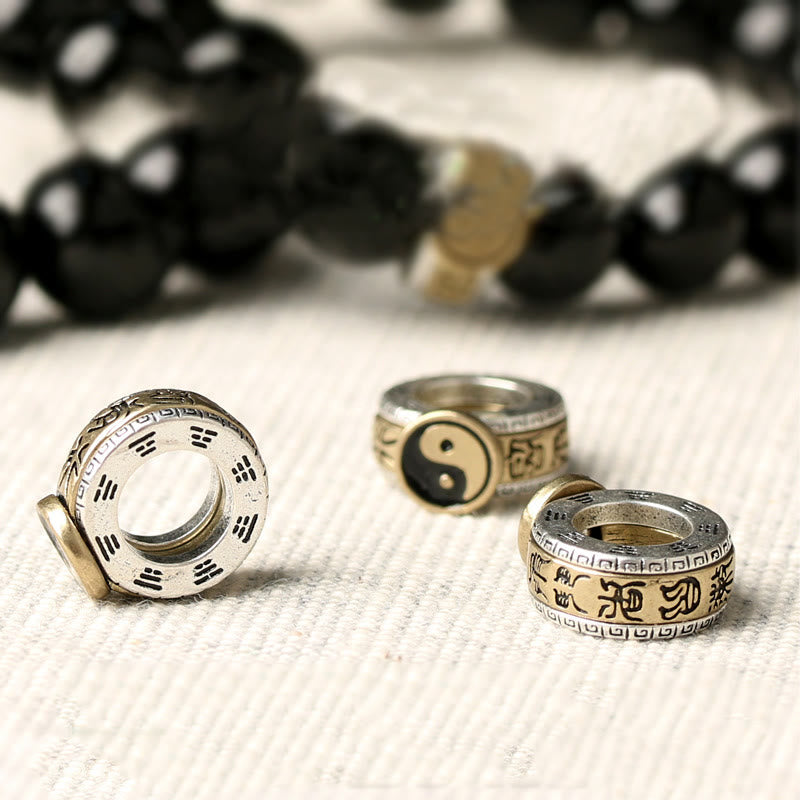 10mm Obsidian Bracelet Yin Yang Nine-Character Mantra