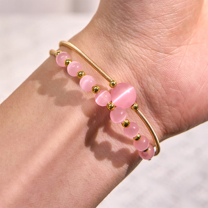 14K Gold Filled Cat Eye Metal Cuff Bracelet Support