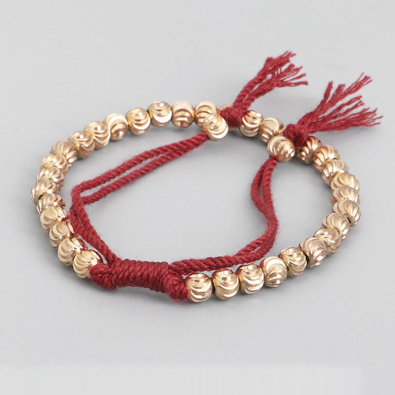 Tibetan Copper Bead Spiritual Bracelet for Luck & Balance