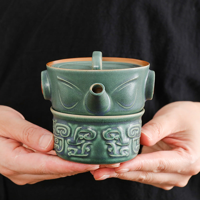 Sanxingdui Ceramic Chinese Tea Cup Set | Kung Fu Tea Gift
