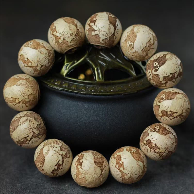 Camphor Wood Yin Yang Clarity Bracelet 20mm Meditation