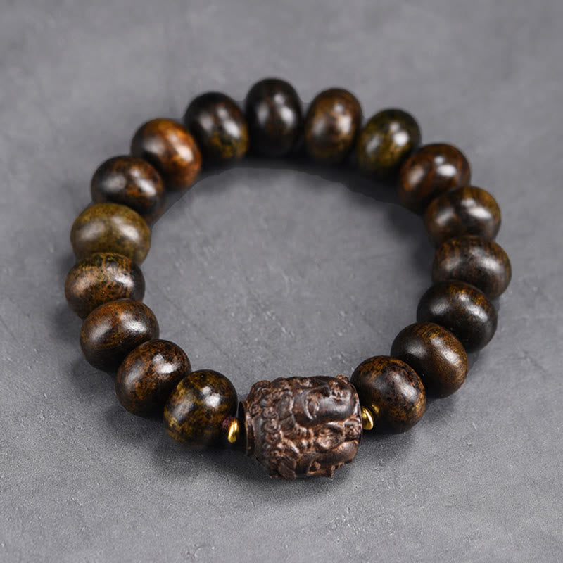 Tibetan Wood Buddha Bracelet | Serenity & Compassion