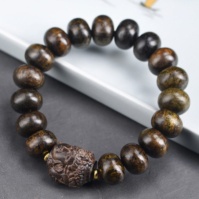 Tibetan Wood Buddha Bracelet | Serenity & Compassion