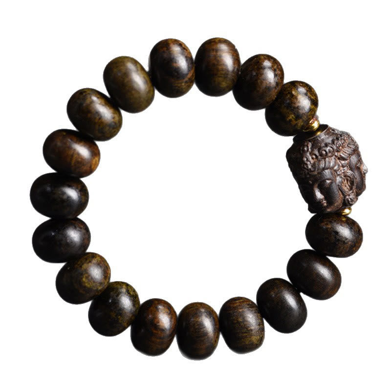 Tibetan Wood Buddha Bracelet | Serenity & Compassion