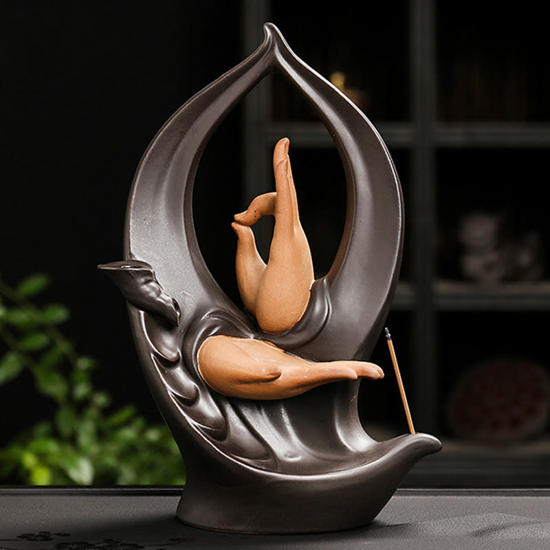 Ceramic Backflow Incense Burner Handcrafted Buddha Hand