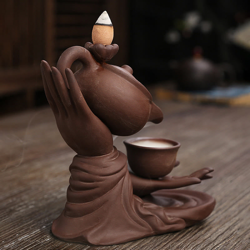 Ceramic Buddha Hand Backflow Incense Burner 13.7cm