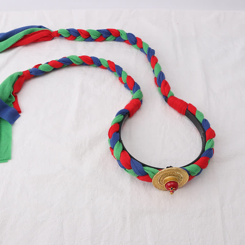 Copper Spiritual Hair Accessories with Colorful Tibetan Tassel Beads