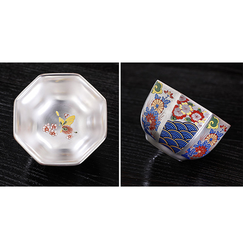 Chrysanthemum Ceramic Teacup for Zen Decor | 165ml & 100ml