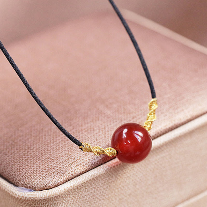 Red Agate Chalcedony Bracelet Necklace for Confidence & Harmony