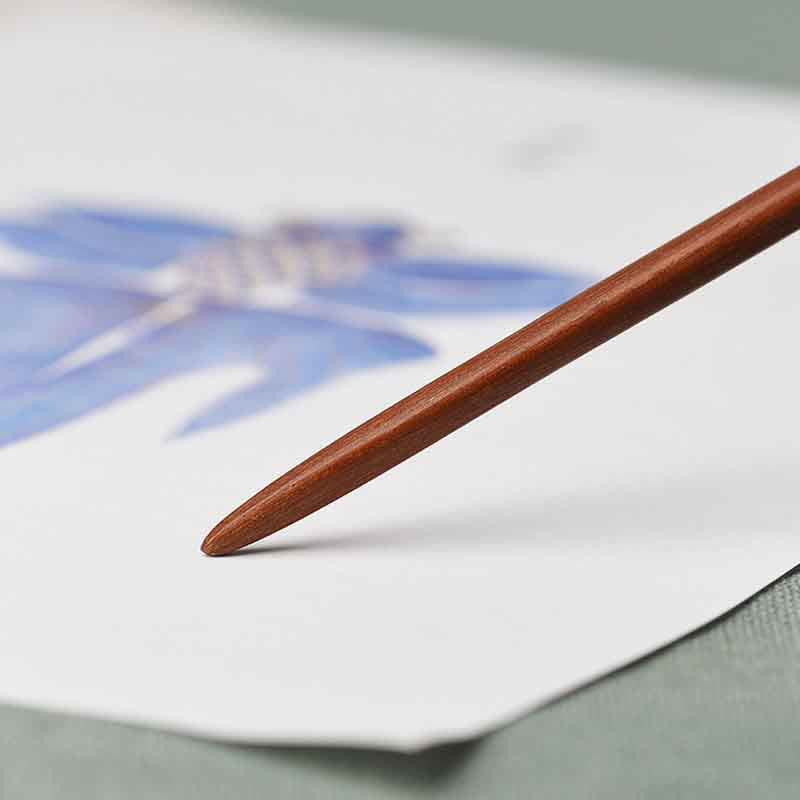 17cm Red Sandalwood Green Agate Protection Hairpin