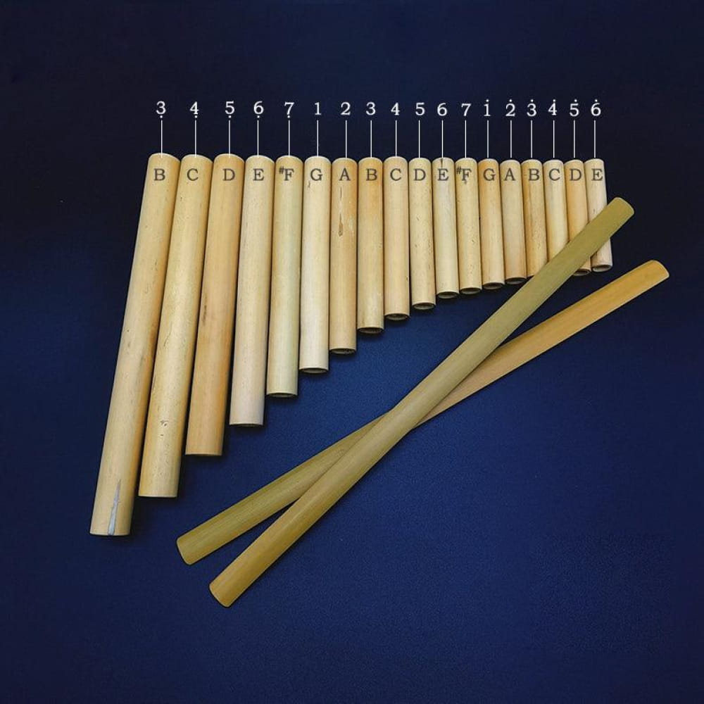 18 Pipe Bamboo B Tone Pan Flute for Beginners - Flute - On sale