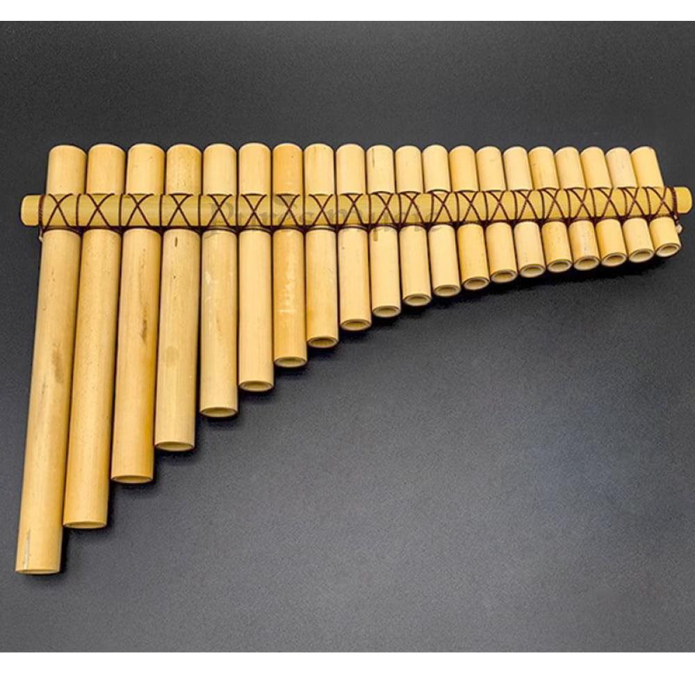 18 Pipe Bamboo B Tone Pan Flute for Beginners - Brown rope Flute - On sale