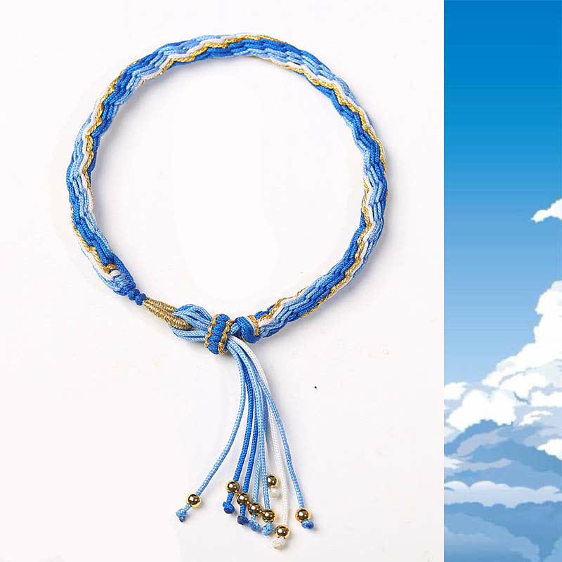 Reincarnation Knot White Jade Luck Protection Bracelet