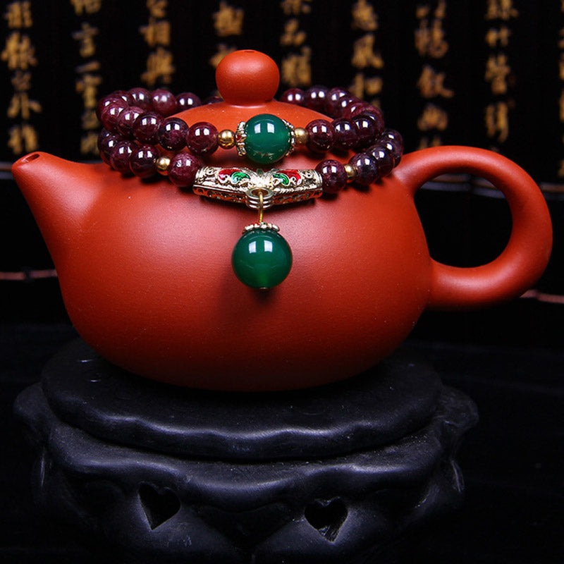 7mm Garnet Healing Bracelet for Calm & Protection