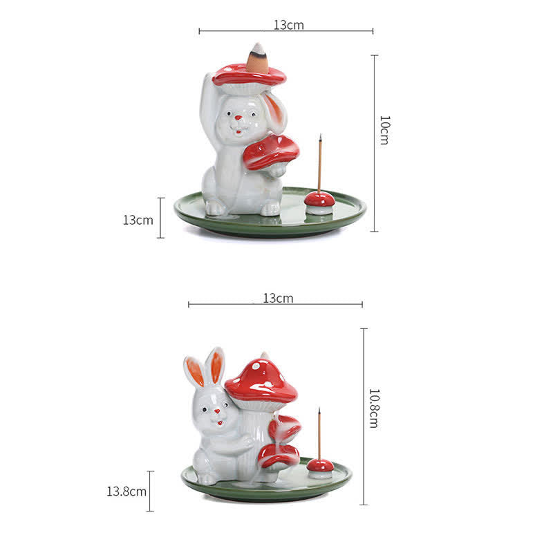 Year of the Rabbit Ceramic Incense Burner with Bunny Design