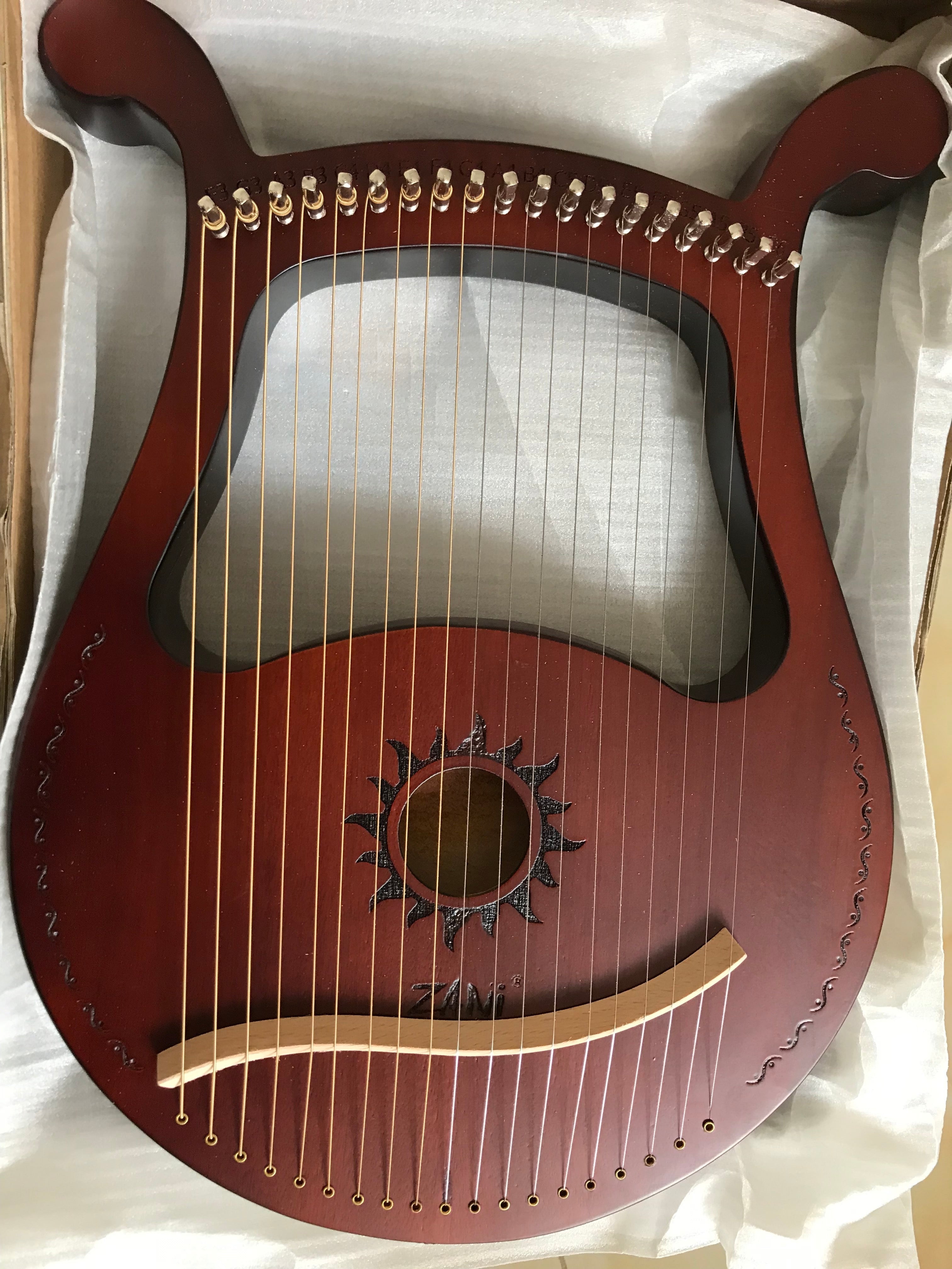 19-String Wood Lyre Harp Instrument for Beginners