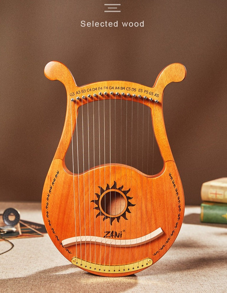 19-String Wood Lyre Harp Instrument for Beginners