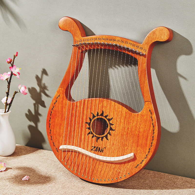 19-String Wood Lyre Harp Instrument for Beginners