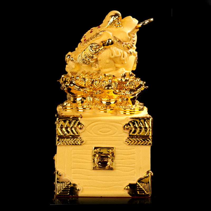 Feng Shui Money Frog Statue for Luck and Wealth Decor - Medium
