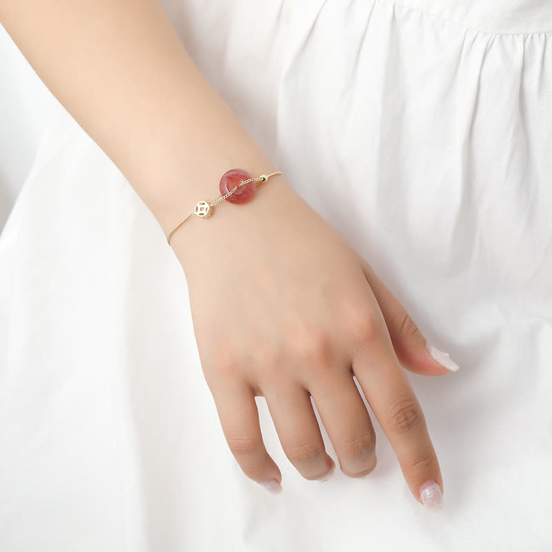 Strawberry Quartz Love Bracelet for Peace & Healing