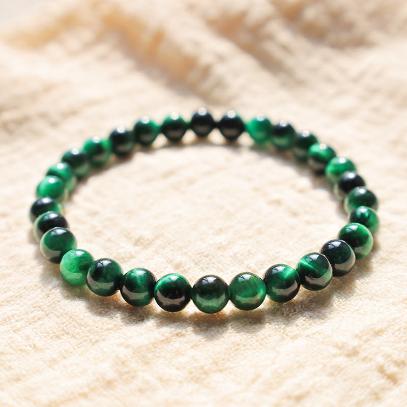 10mm Green Tiger Eye Growth Energy Bracelet
