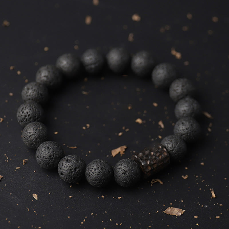 Unisex Tiger Eye Lava Rock Healing Bracelet 10mm Beads