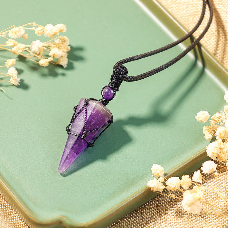 Tiger Eye Natural Stone Pendant Necklace for Protection