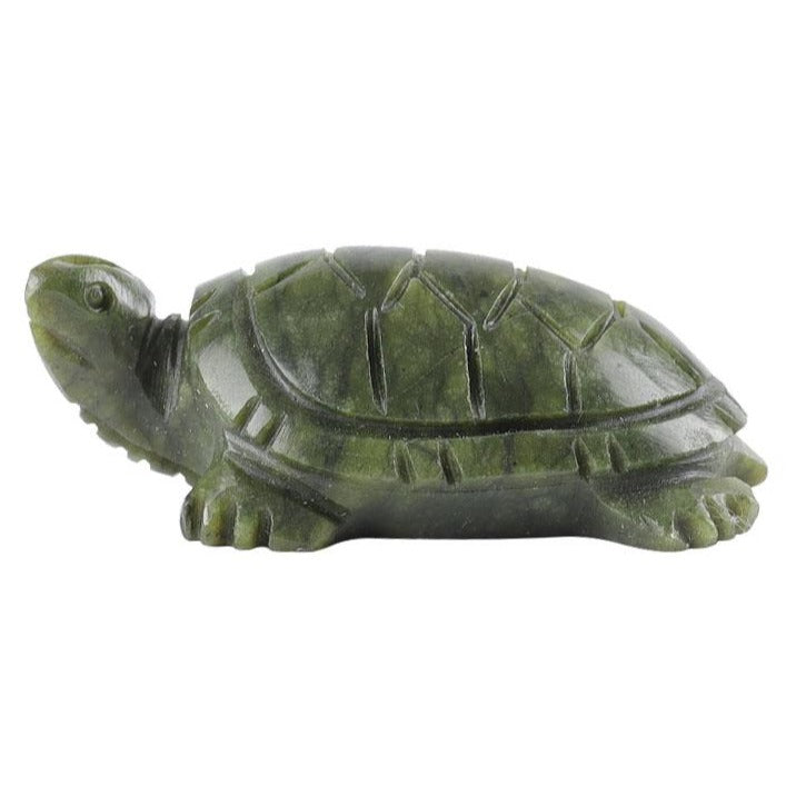 Green Serpentine Turtle Carving 1.9in Crystal Figurine
