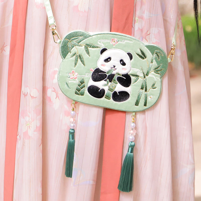 Cute Animal Hanfu Bag Embroidery | Lucky Panda Cat Shoulder Bag