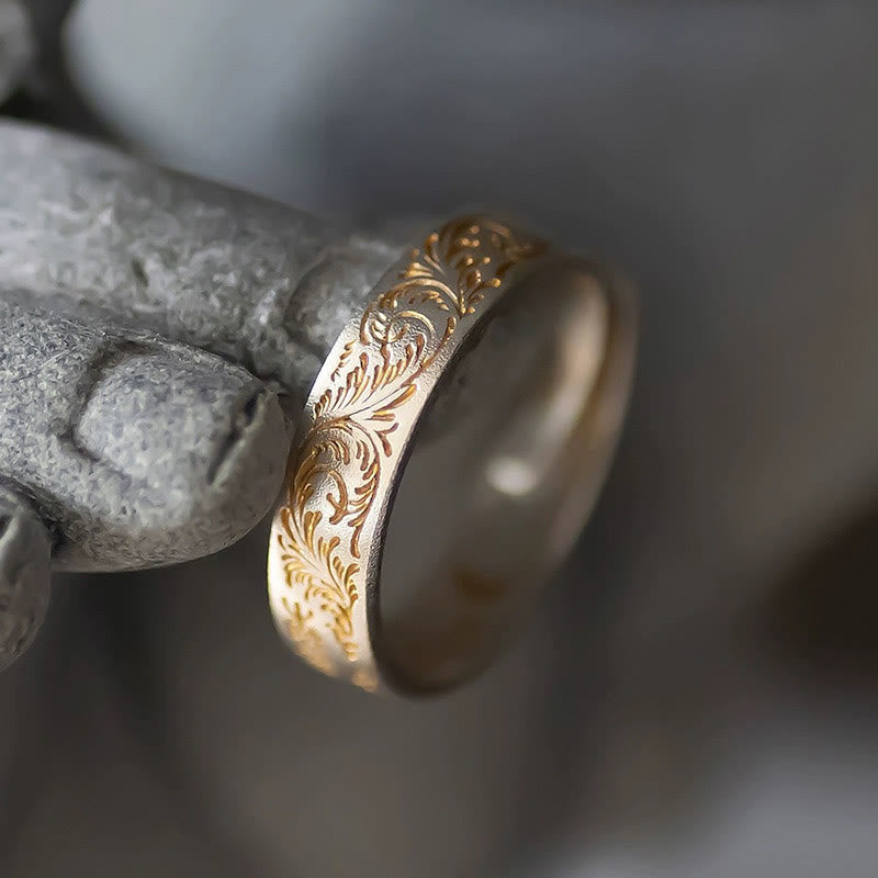 Adjustable 999 Sterling Silver Heart Sutra Spiritual Ring