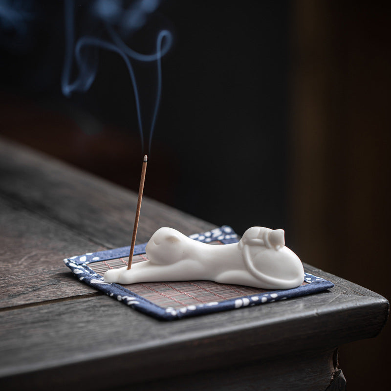 Ceramic Cat Panda Incense Burner | Blessing Decoration