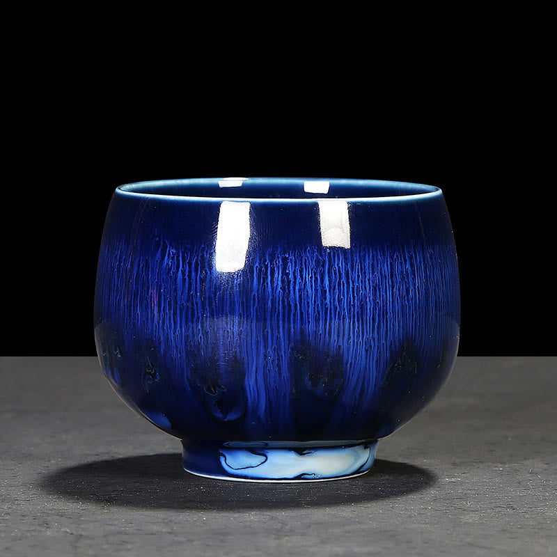 Blue Jianzhan Ceramic Teacup 160ml Zen Decor