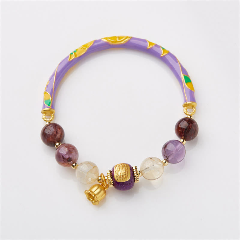 8mm Purple Phantom Jade Amethyst Bracelet for Wisdom