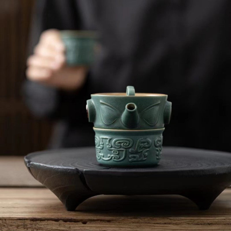 Sanxingdui Ceramic Chinese Tea Cup Set | Kung Fu Tea Gift