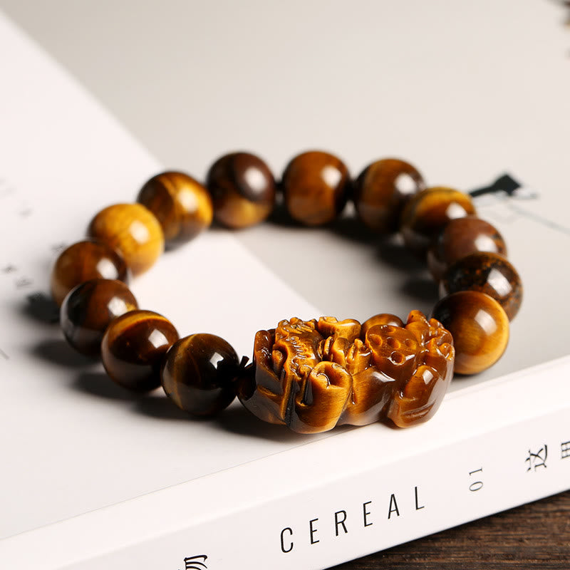 10mm Tiger Eye Wealth Bracelet for Protection & Luck