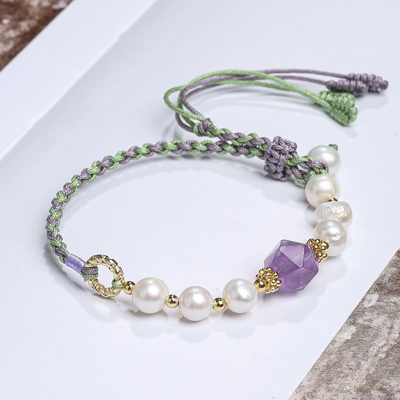 14K Gold Plated Pearl Bracelet | Healing Wisdom & Optimism