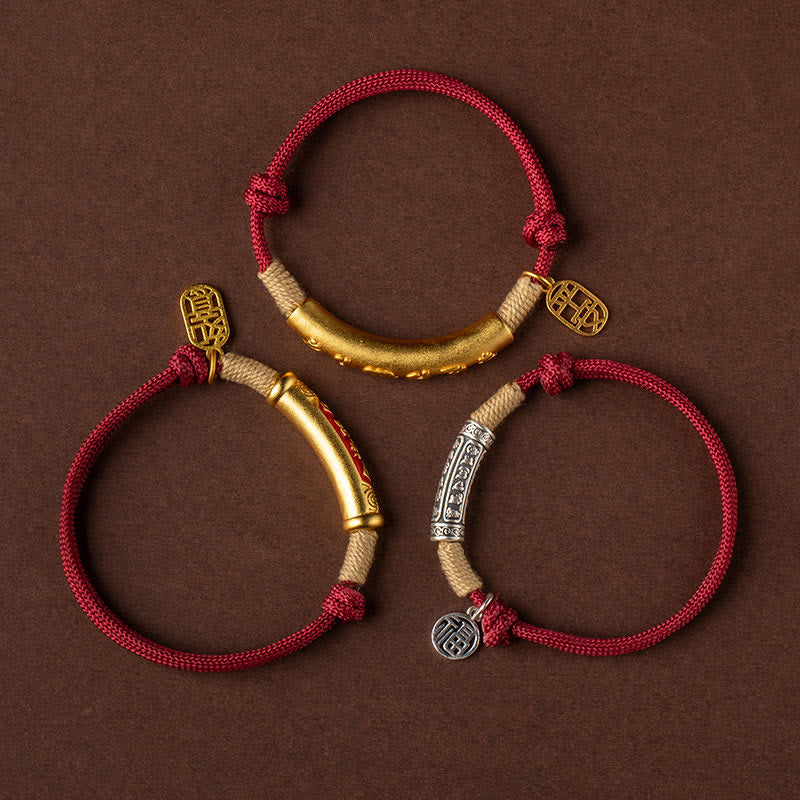 999 Sterling Silver Om Mani Padme Hum Luck Bracelet