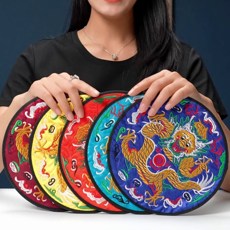 Dragon Embroidery Tea Mat | Spiritual Home Accents 19cm