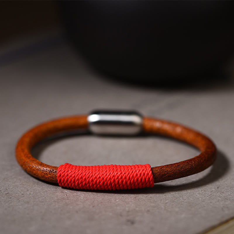 Five Elements Spiritual Bracelet | Tibetan Leather Luck Braid 19cm