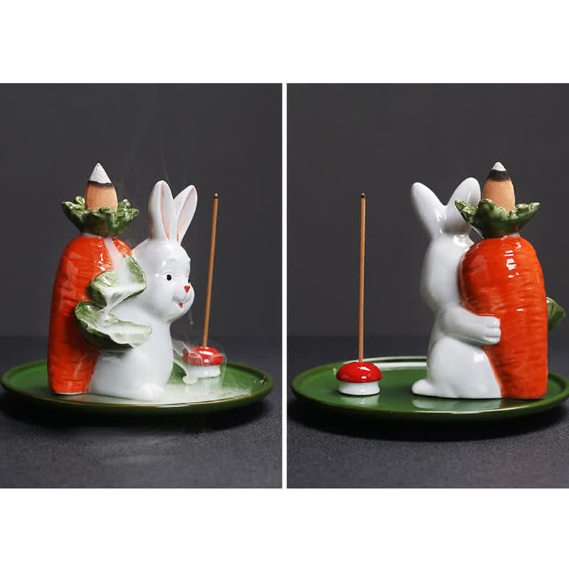 Year of the Rabbit Ceramic Incense Burner with Bunny Design