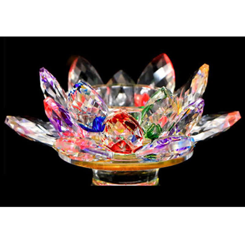 Lotus Flower Crystal Candle Holder | Spiritual Home Accent