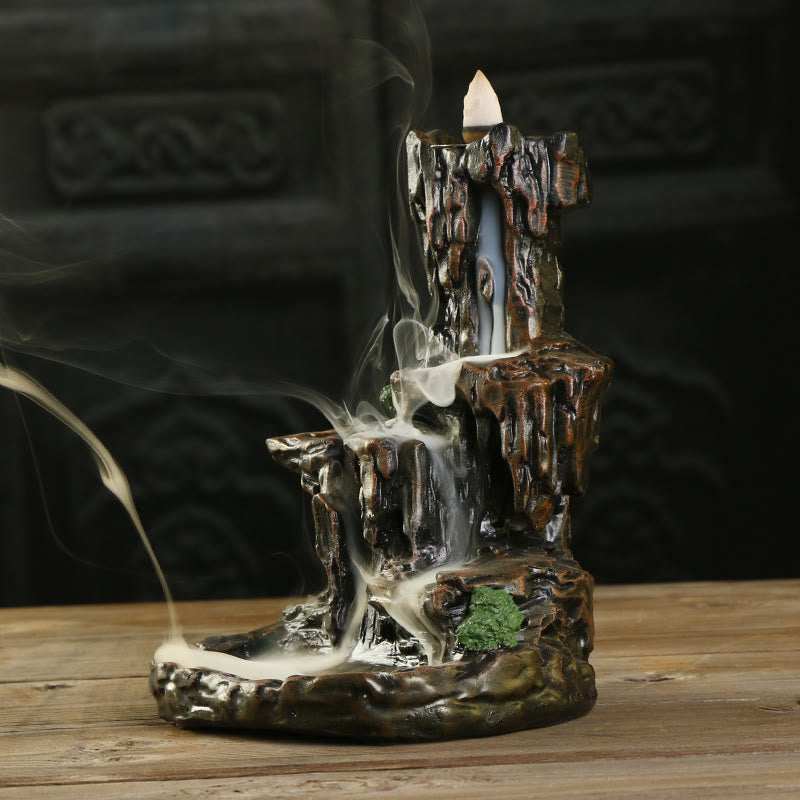 Resin Waterfall Incense Burner with Backflow Smoke Effect