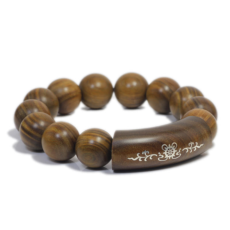 8mm Green Sandalwood Om Mani Padme Hum Peace Bracelet