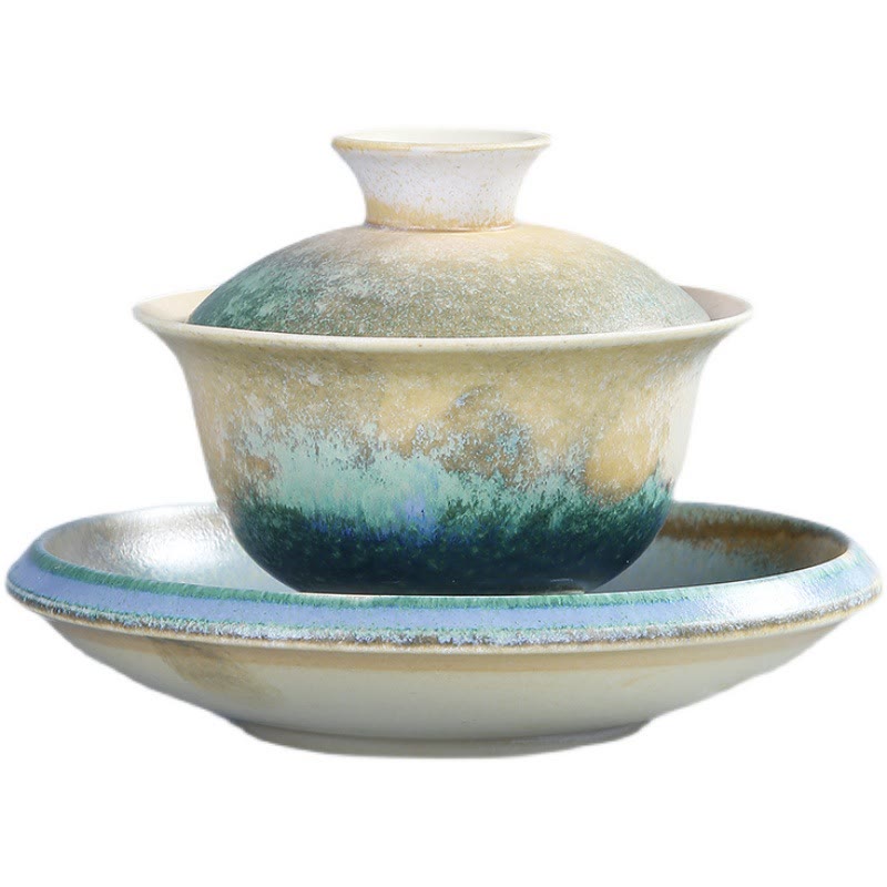 Porcelain Gaiwan Zen Tea Cup & Saucer 150ml Ceramic Set