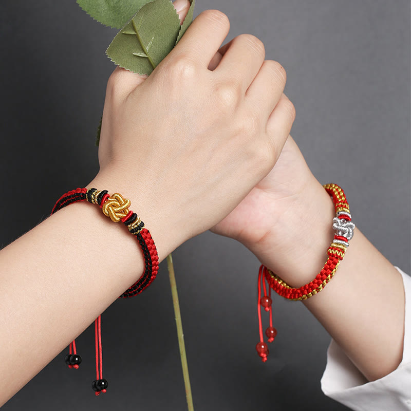 Handmade Red String True Love Knot Bracelet for Luck