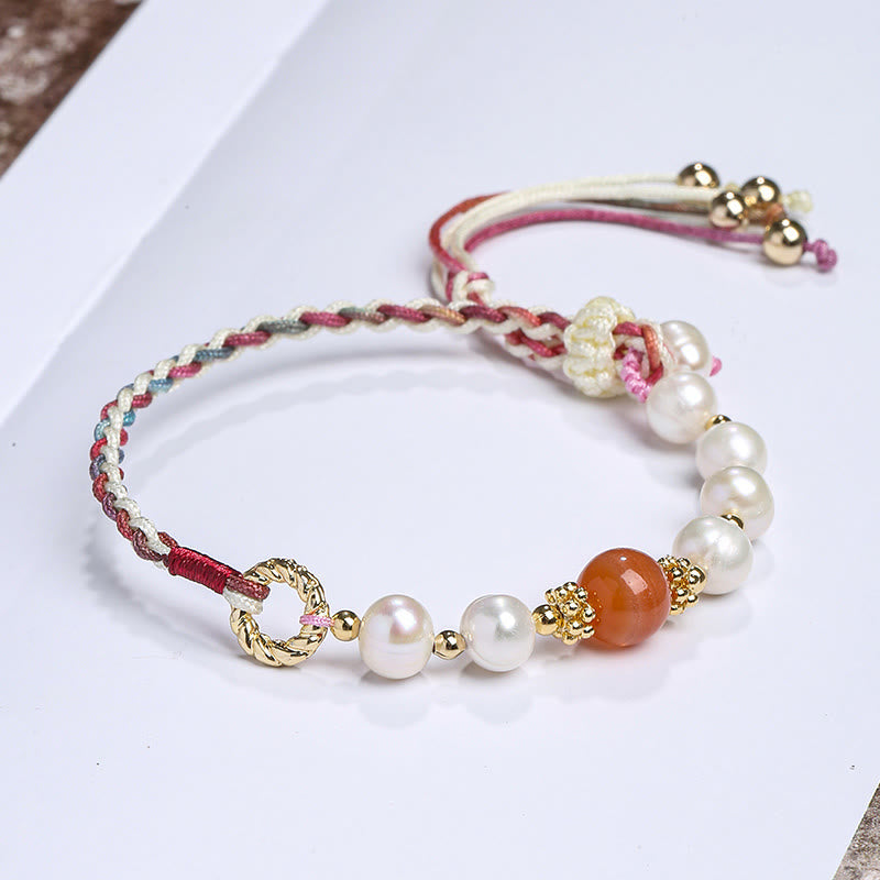 14K Gold Plated Pearl Bracelet | Healing Wisdom & Optimism